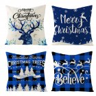 4pcs Linen Christmas Pillowcase Printed Elk Pillow Cushion For Home Living Room Sofa JYM139 Combination set 01_45*45cm (without pillow filling)