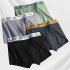 4pcs Men Underwear Trendy Graphene Middle Waist Stretch Large Size Sports Shorts For Students C L