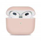 4th Generation Bluetooth Liquid Silicone Earphone  Case Solid Color For Airpods 3 Sand Pink