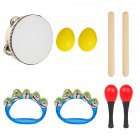 5 Pcs/set  Sy-71  Musical Instruments Set   6-Inch  Black  Lamb  Chop  Tambourine  +  1  Pair  Of  Yellow  Sand  Eggs  5-piece set