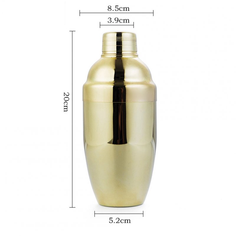 500ml Stainless Steel Cocktail Shaker Cocktail Party Mixing Cup Bar Drink Bartender Accessories 500ml golden