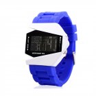 50M Multifunction Wristwatch Men Sport Airplane Design LCD Alarm Men Sport Cuff Watch Band blue