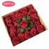 50Pcs 8CM Artificial Rose Fake Flower with Leaves for Home Wedding Party Decoration sapphire
