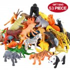 53pcs/set Mini Jungle Animal Toy Set