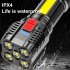 5LED Flashlight Super Bright 500 Lumens 4 Modes IPX4 Waterproof Rechargeable Led Flashlight For Outdoor Camping Matte Black