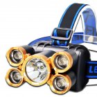 5led Headlamp Usb Rechargeable Super Bright Strong Light Fishing Lights For Outdoor Camping Fishing 9 x 9 x 7cm