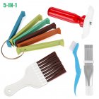 5pcs Air Conditioner Fin Cleaner Set 3 Different Condenser Fin Straightener 2 Different Condenser Brush Clean Set as shown