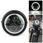 6.5 inches Motorcycle LED Headlight HeadLamp Bulb With Angel Ring for  Sportster Cafe Racer Bobber Iron 883 black