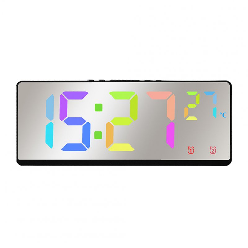 6.9 Inches Electronic Alarm Clock 5 Levels Brightness Adjustable Large Screen Student Desk Clock Table Clock colorful