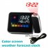 6 In 1 Creative Lcd Digital Projection  Alarm  Clock Thermometer Hygrometer Desktop Time Projector Led Back Light Nap Alarm black