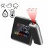 6 In 1 Creative Lcd Digital Projection  Alarm  Clock Thermometer Hygrometer Desktop Time Projector Led Back Light Nap Alarm White