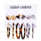 6 Pairs of Women's Earrings Acrylic Geometric Simple Earring Set C14-03-46