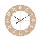 60cm Wall Clocks Silent Non Ticking Wood Grain Wall Clock For Living Room Bedroom Kitchen Office Classroom Decor 24inch
