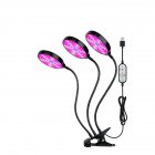 60w Grow Light Auto On/off 4/8/12h Timer Full Spectrum T5 Dimmable Brightness 3 Light Modes 156 Leds Clip On Grow Lamp 45W (three heads)