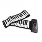 61 Keys 88 Keys Roll Up Piano Flexible Soft Electronic Digital Piano Roll Up <span style='color:#F7840C'>Keyboard</span> Piano Portable Piano for Beginner 88 Keys Black