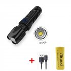6200LM 5 Modes Adjustable XHP90 Variable Focus <span style='color:#F7840C'>Flashlight</span> with Battery black_With 1x26650 battery