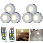 6Pcs LED Lights Stylish Closet Lights with Remote Control Pat Light Night Light for Lighting Warm white light