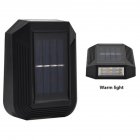 6led Solar  Wall  Lamp Powerful 600 Mah 3.7v Rechargeable Lithium Battery Up And Down Lighting Outdoor Garden Decoration Light Warm light