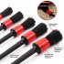 6pcs Detailing Brush Set 5 Different Sizes Auto Detail Brush Kit with Free Car Wash Mitt Natural Boar Hair Brushes Red detail brush