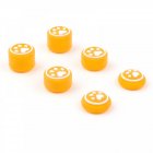 6pcs Silicone Rocker Cap Cute Cat Claw Print Handle Combination Heightening Hat Compatible For Switch/lite/oled yellow white