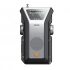 7.5W Hand Crank Radio With 4000mAh Battery AM/FM/WB 87-108 MHZ 520~1710 KHZ 162.400~162.550MHZ LED Flashlight Emergency Radio silver gray