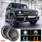 7 INCH 200W LED Headlights 6000K+3000K Halo Angle Eye For Jeep Wrangler CJ JK LJ 97-17