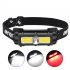 7 levels Recharging Headlight Headlamp For Outdoor Sports Camping Fishing Black