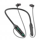 716 Lighting In-Ear Headphones Neckband Earbuds LED Power Display Headset For Running Cycling Hiking Driving black