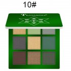9 Colors Pro Eyeshadow Palette Matte Shimmer Waterproof Long-lasting Eye Shadows 10 green
