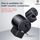 9 in 1 Portable Mobile Phone Charger Adapter Multi-Country Plugs EU AU UK US Dual USB Travel Charger Rotary Switch  black