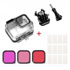 For Gopro Hero 8 Camero Screen Device Waterproof Shell Anti-fog Film 3-color Filter Anti-scratch Anti-shock Overall Protection  Waterproof shell + anti-fog film + 3-color filter