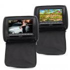 A pair of 9 Inch Car Headrest Monitors with DVD Player has 800x480 Resolution  Built in Speaker with a Built in Wireless Game Function 