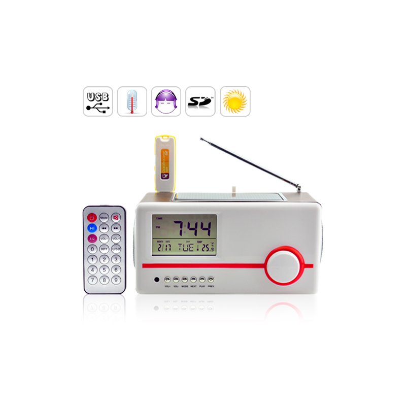 Solar Mini Speaker Charger + MP3 Player + Ala