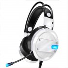 A10 Gaming Headset with <span style='color:#F7840C'>Microphone</span> Professional Wired Gaming Bass Over-Ear Headphones with <span style='color:#F7840C'>Mic</span> 3.5mm white + blue light