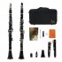 ABS 17 Key Clarinet Bb Flat Soprano Binocular Clarinet with Cork Grease Cleaning Cloth Gloves 10 Reeds Screwdriver Reed Case black