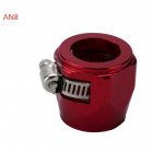AN4 AN6 AN8 AN10 AN12 Car Hose Finisher Clamp Radiator Modified Fuel Pipe Clip Buckle Red-AN8