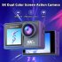 Action Camera 5K 30FPS 48MP WiFi Waterproof 30M Underwater Camera 2 Inch 1080P HD Touch Screen Sports Camera For Swimming Snorkeling Adventure black
