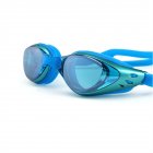 Adjustable Swimming Goggles Electroplating Waterproof Anti-fog Swimming Glasses Swim Eyewear Lake Blue