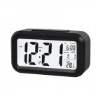 Alarm  Clock Large Lcd Display Battery Digital Kids Clock Light Sensor Nightlight Office Table Clock black