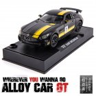 Alloy Simulation 1:32 GT Off-road Sports  Car  Model Ornaments Collection Engine Sound Lights Force Control Children Pull-back Toys Black yellow