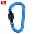 Aluminium Alloy Keychain Climbing Button Carabiner Safety Buckle Outdoor Camping Accessories blue