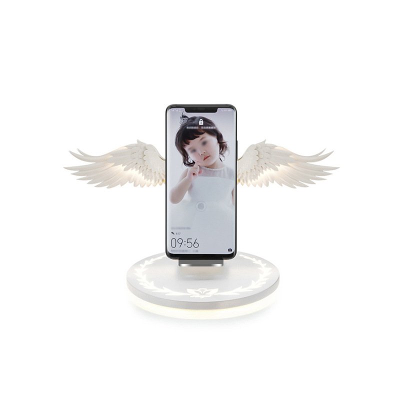 Angel Wings Qi Wireless Charge Dock 10W 3.0 Fast Charger Type C for iPhone X XR 8 Plus Smasung S9 S10 Plus for Huawei P30 Xiaomi As shown