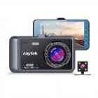 Anytek A60 4 inch IPS Screen 1080P HD 170Degree Wide Angle ADAS Dual <span style='color:#F7840C'>Camera</span> Driving Recorder Silver gray