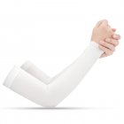 Arm Sleeves For Women Men Summer Ice Silk Sun Protection Arm Sleeves For Outdoor Cycling Driving Sports White