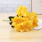 Artificial Dahlia Flower Bouquet with 6Heads for Home Wedding Background Wall Decor yellow