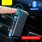Aux Car Bluetooth-compatible 5.0 Mp3 Player Audio Converter Car Bluetooth-compatible Hands-free Calls Receiver Audio Adapter black