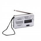 BC-R28 AM FM Radio Telescopic Antenna Radio Speaker Battery Operated Portable Radio Best Reception For Elder Home silver