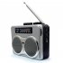 BC R306 Retro Radio Cassette Player Am Fm Radio with Telescopic Antenna 3 5mm Earphone Jack Dual Stereo Speaker Silver