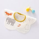 Baby Bibs Double Layer Cotton Waterproof Saliva Towel Cartoon Animal Printing 360 Degrees Rotating Bib giraffe elephant