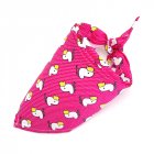 Baby Bibs Twill Cotton Triangle Lace-up Drooling Soothe Towel Cartoon Printing Bibs For 0-1 Years Old Boys Girls rose red duck 40 x 40 x 58cm